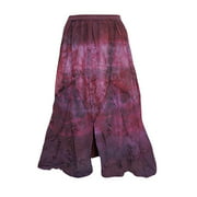Mogul Women's Stonewashed Skirt Stylish Pink Embroidered Peasant Skirts