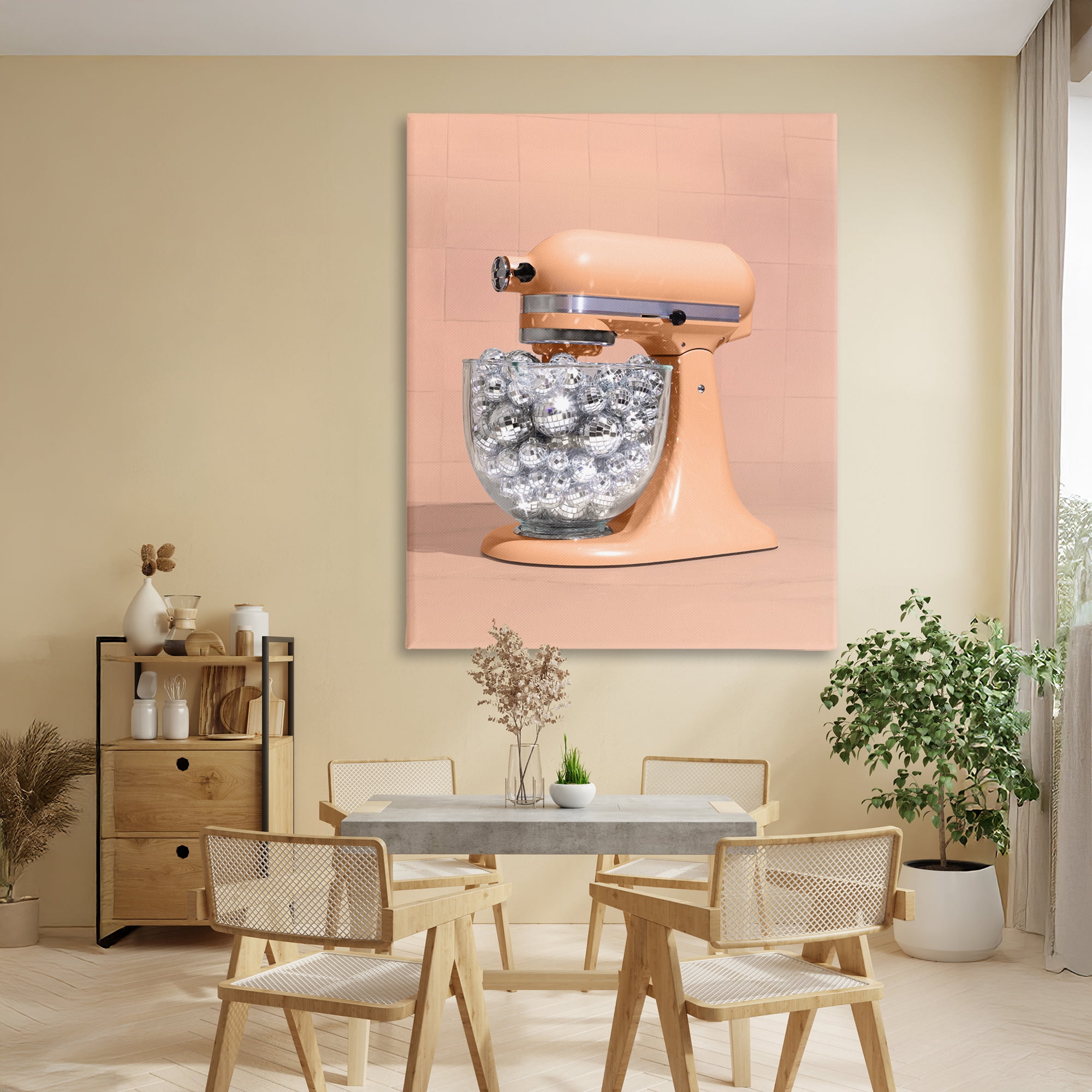 Stupell Industries Disco Kitchen Mixer over Orange Canvas Wall Art, design by LISH Creative