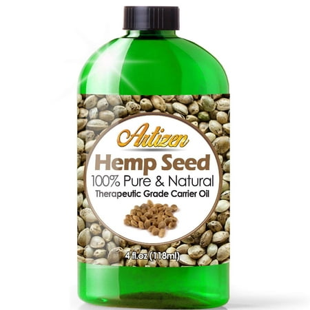 Artizen 100% Pure Hemp Seed Oil (Huge 4 OZ Bottle) All-Natural Hemp Oil – Cold Pressed - Perfect Moisturizer for Dry Skin - Extracted from Cannabis (Best Way To Use Cannabis Oil)