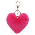 thumbnail image 2 of Tnobhg Plush Love Heart Keychain Soft Fluffy Lightweight Girls Car Key Ring Holder Handbag Backpack Decoration Pendant Birthday Gift, 2 of 8