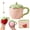 C-set, variant on Cute Strawberry Shortcake Mug with Lid and Spoon Ceramic Pink Coffee Maker Tea Cup for Women Girls Kawaii Kitchen Gifts