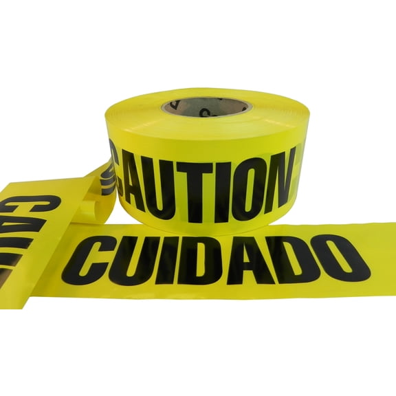 WOD Tape Flagging Tape 3 in. x 1000 ft. "Cuidado Caution" Caution Tape