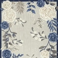 thumbnail image 4 of 7' X 10' Blue And Grey Floral Stain Resistant Non Skid Area Rug, 4 of 6