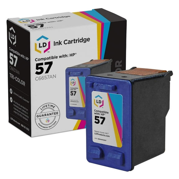 LD Products Ink Cartridge Compatible Replacement for HP 57 C6657AN (Color)