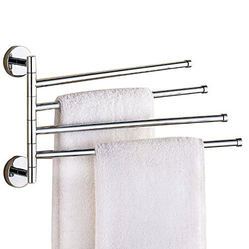 Bathroom Towel Rack Swivel Rail Holder Brushed Nickel Wall Mount Hanger SUS 304