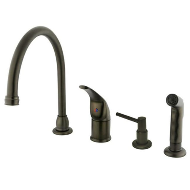 Kingston Brass KB825K5 Single Handle Kitchen Faucet with Soap Dispenser
