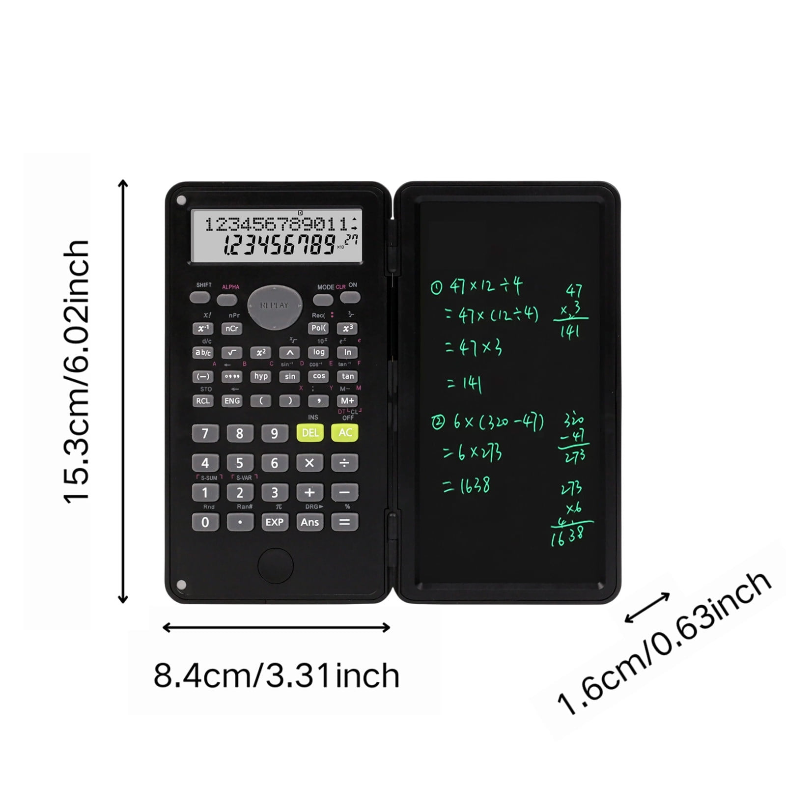 Lwlmwt Multifunctional Calculator with Stylus Pad Student-Specific Scientific Calculator Foldable and Portable Ideal for Students, Teachers, and Business Professionals