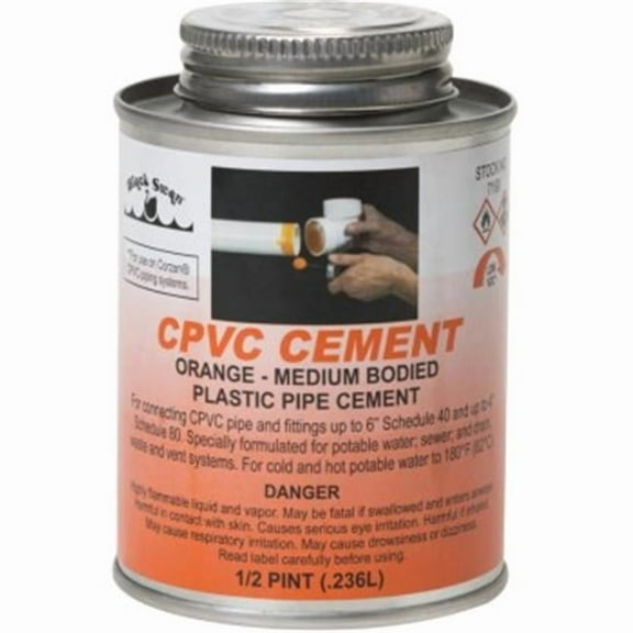 Black Swan Manufacturing 7190 CPVC Solvent 8 oz Cement Orange Med Bodied