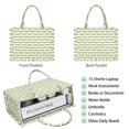 thumbnail image 2 of Large Capacity Tote Bag,Green Cartoon Crocodiles Hearts Pattern Handbag Fashion Luxury Tote Bag,15.7"x13"x 5.1" Inches,Laptop Compatible, 2 of 6