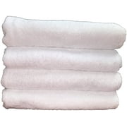 Optima Collection Platinum Level 30" X 60" White Bath Sheets, Set of 4, 100% Eco-Friendly Pre-Consumer Regenerated Cotton