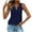 Blue, variant on AherBiu Boho Tank Tops for Women Eyelet Keyhole V Neck Lightweight Summer Casual Loose Vacation Shirts