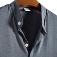 thumbnail image 5 of LIIPEE Mens Shirts Summer Father's Day Gifts Casual Band Collar Set-In Short Sleeve Solid Color Button-Up Shirts Male Single Yoke Loose Comfortable Versatile Breathable Daily Fashion Basic Tops,M, 5 of 5