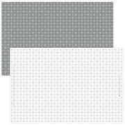 Gray and White Patterned Disposable Plastic Placemats for Baby, Children and Adults with Sticky Strips for Restaurants, Holidays, Dining, Schools, Travel, Airplane Trays, Assisted Living - 40 Pack