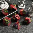 thumbnail image 4 of Juego de dados DNDND con flores metálicas D&D con funda de regalo, 150 g, 7 unidades, 4 of 6
