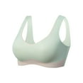 thumbnail image 4 of Bigersell Comfortable Bra Women Top Bra Wire-Free Underwear Vest Style Sport Lingerie Female Lounge Bra Regular Spandex T-Shirt Bra Style 536, Green XL, 4 of 5