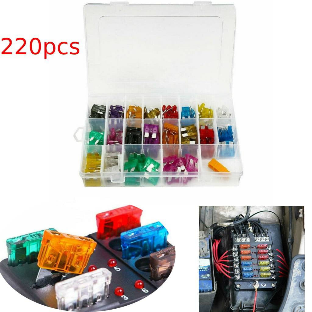 Car Spare Emergency Travel Fuse Box Fuses Blade An Mini Spade Fitting Mix Set 