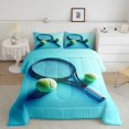 thumbnail image 2 of Feelyou Sports Lover Teens Queen Comforter Set, Eat Sleep Tennis Repeat Bedding Sets, Ball Gaming Gamer Reversible Bedding Comforter Set, Microfiber Bedroom Decor, 3-Piece, 2 of 8