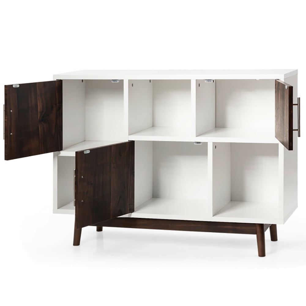 Finihen Sideboard Storage Cabinet, Television Stand, Wood Display Sideboard Storage Cabinet with Storage Compartments, for Living Room, Bedroom, Entryway, White