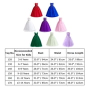 IBTOM CASTLE Little Big Girls Flower Tulle Dress Princess Pageant Wedding Birthday Party Formal Long Dance Evening Maxi Gown 13-14 Years Royal Blue