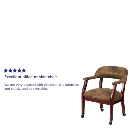 Flash Furniture - Sarah  Traditional Fabric Side Chair - Upholstered - Bomber Jacket Brown Microfiber