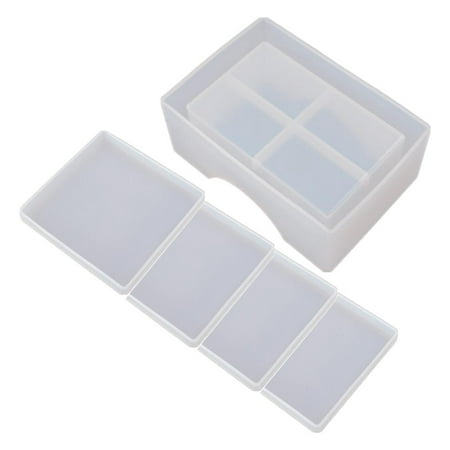 

5Pcs/Set Coaster Molds with Coaster Storage Box Mold Kit 3D Epoxy Resin Molds for Resin Cups Mats Home Decoration Resin Crafts