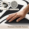 thumbnail image 6 of ODIKA 5'x7' Washable Area Rug Non-Slip, Chair-Friendly Black White Geometric Art Inspired Design Elegant Contrast with Bold Symmetrical for Dining Room, Under Table, Home Office, 6 of 7