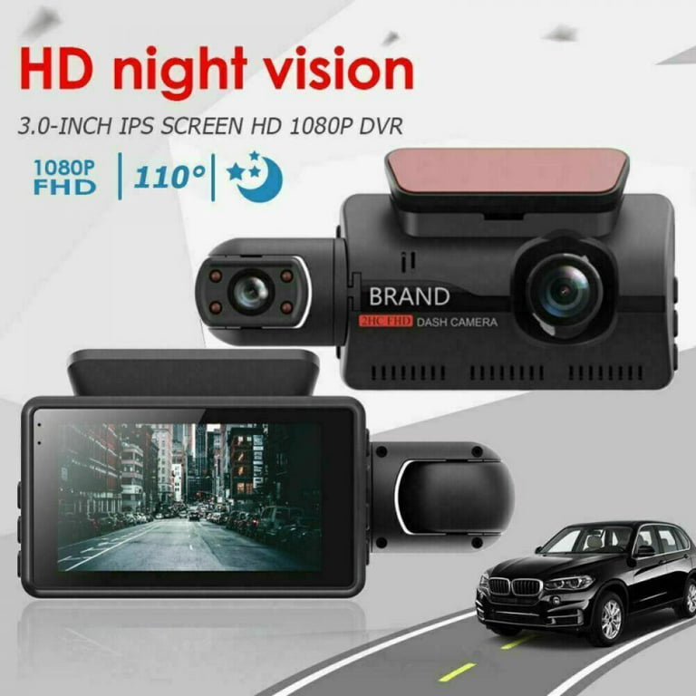 SKUSHOPS D0102H2CHZU-Black Dual Lens Car DVR Dash Cam Video Recorder 1080P  Front Inside Camera G-sensor Motion Detection Night Vision Driving Vehicle