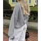 thumbnail image 5 of Suéter PRETTYGARDEN 2025 con Volantes, Abierto al Frente, Gris, Talla L, 5 of 5