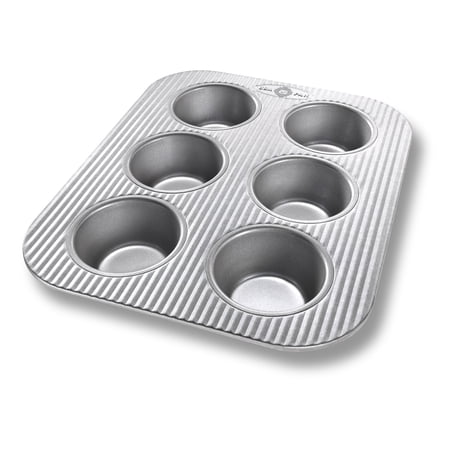USA Pan Bakeware Aluminized Steel 11 x 9 Inch 6-Cup Toaster Oven Muffin