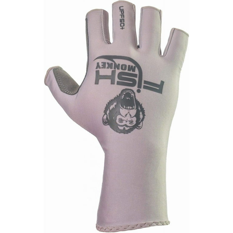 Fish Monkey Gloves Half Finger Guide Glove Light Grey XL FM11-LTGREY-XL 