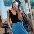 thumbnail image 2 of KOOYET Women's Tank Sleeveless Thin Strap Solid Color Slim Deep V Neck Casual Style Short Camis for Female, 2 of 6
