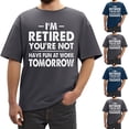 thumbnail image 5 of Aihuaihua Black Mens T Shirt Round Neck Short Sleeve Regular I'm Retired Letter Print Pullover Tee Trendy Work Clothes for Men Navy L, 5 of 5