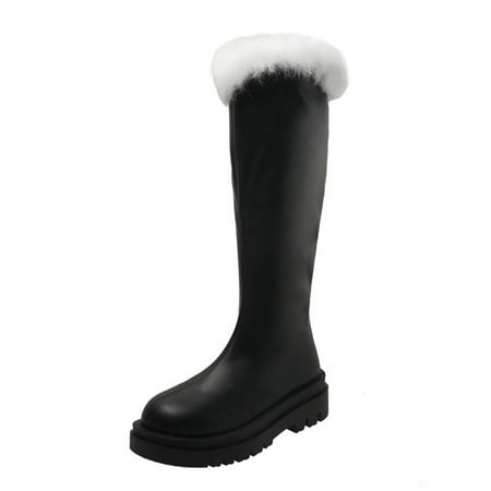 

Women s Heel Knee High Boots Waterproof Comfortable Slip On Outdoor Winter Shoes for Women