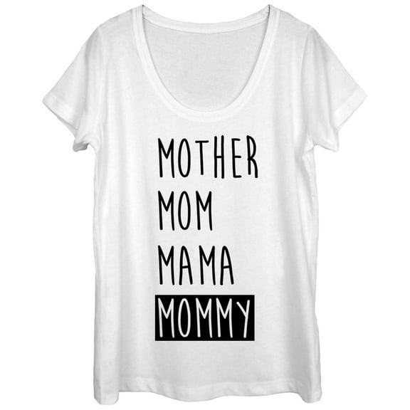 Women's CHIN UP Mom Mama Mommy  Scoop Neck White Small