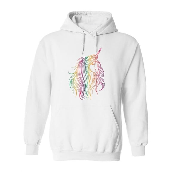 Rainbow Unicorn. Hoodie Women -Image by Shutterstock, Female Medium