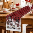 thumbnail image 5 of Red Plaid Christmas Table Runner 48 Inches Long Farmhouse Dress Scarves, Snowman Snowflake Winter Birds Dining Tablerunner for Coffee Table/Kitchen Island/Party Décor, 13" x 48", 5 of 8