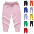 thumbnail image 4 of Cotton Jogger Pants for Toddlers Kids Elastic Waist Casual Sweatpants for Boys Girls Soft Trousers (7 Years, Pink), 4 of 4