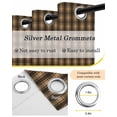 thumbnail image 6 of Brown Black Plaid Blackout Curtains 45 Inches Long for Bedroom, Vintage Rustic Star Buffalo Check Thermal Insulated Room Darkening Black Out Window Curtain Panels Grommet Drapes for Living Room, 6 of 8