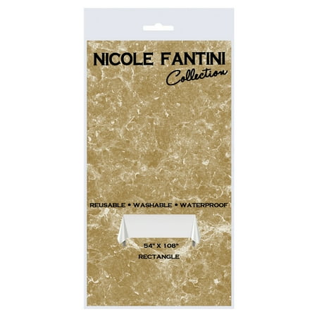 

Nicole Fantini Collection Disposable Plastic Tablecloth Rectangle 54 x 108 (Gold Lace)