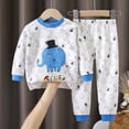 thumbnail image 2 of CAUYDYKids Toddler Boys Girls Pajamas Animal Elephant Pajamas Homewear Sleepwear Pjs Set(L101-Blue,6-12 M), 2 of 5