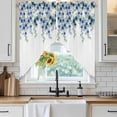 thumbnail image 6 of Blue Roses Swag Valances for Windows 2 Pack, Kitchen Window Curtains 36 Inch Length, Spring Floral Elegant Pastoral Flowers Botanical Privacy Swag Curtains for Living Room/Bathroom 36"x36", 6 of 8