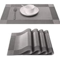 thumbnail image 1 of Mantel individual, juego de 6 manteles individuales antideslizantes, lavables, de PVC, resistentes al desgaste, resistentes al calor, para mesa de comedor de restaurante en casa, 1 of 8