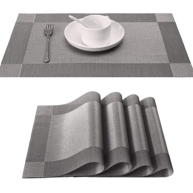 Mantel individual, juego de 6 manteles individuales antideslizantes, lavables, de PVC, resistentes al desgaste, resistentes al calor, para mesa de comedor de restaurante en casa
