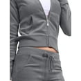 thumbnail image 5 of J. METHOD Women’s Tracksuit Set Casual 2 Piece Outfit Slim Fit Velour Velvet Zip Up Hoodie Jacket Top and Sweatpants Sweatsuit NEWTS03 Charcoal M, 5 of 6