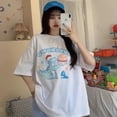 thumbnail image 4 of Camiseta de mujer, tendencia retro, cuello redondo, camiseta de gran tamaño, dinosaurio, pura, suelta, salvaje, camisetas de manga corta para hombre, Harajuku, 4 of 5