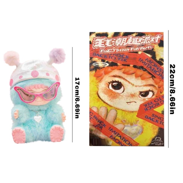 WAKUKU Fuzzy Trendy Fun Party Series Blind Box Plush Dolls, 6.7