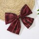 thumbnail image 5 of JK Girls Big Bowknot Clip de pelo de red japonés y coreano Clip de resorte de rejilla roja Clip de sombrero de red roja Clip superior Clip de cola de caballo (3 piezas) Rojo Verde, 5 of 5