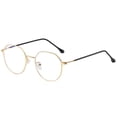 thumbnail image 2 of Gafas irregulares Lente plana Transparente Azul Prueba de luz para pantallas de juegos Unisex oro jinwen Anteojos irregulares, 2 of 4