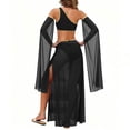 thumbnail image 4 of Womens Fashion 2026 Lingerie for Women Rave Outfits for Festival Sexy Costume Outfit Mesh Sheer Bra Top High Waist Split Maxi Skirt, 4 of 5