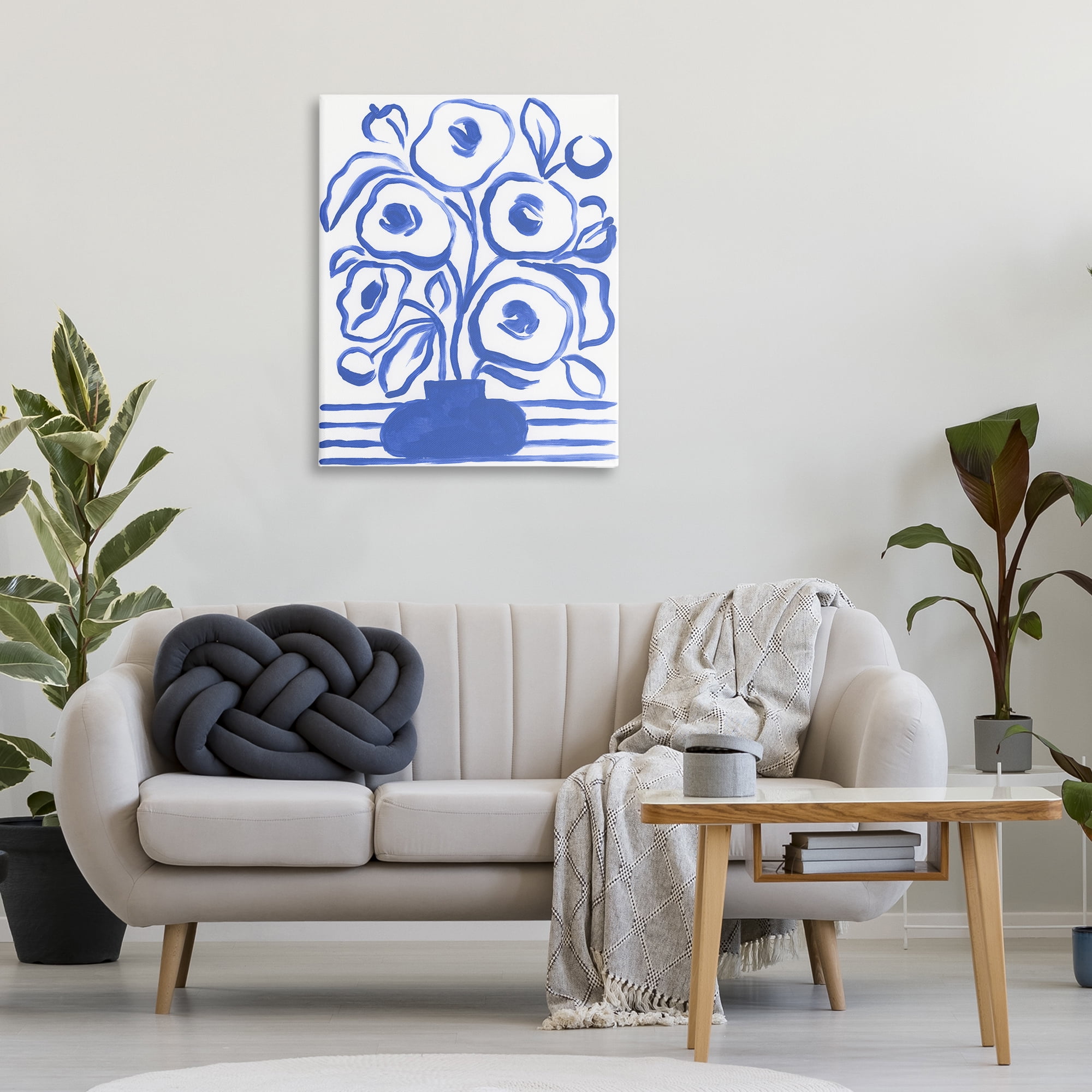 Stupell Industries Abstract Poppy Vase Botanical & Floral Painting Gallery Wrapped Canvas Art Print Wall Art, 30 x 40